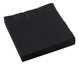 Servilleta Amscan Lunch Color Negro 1 Caja Con 76 Paquetes
