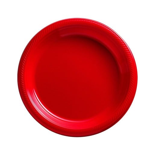 Plato Amscan Plastico 10.25 Rojo pte. c/20 pz.