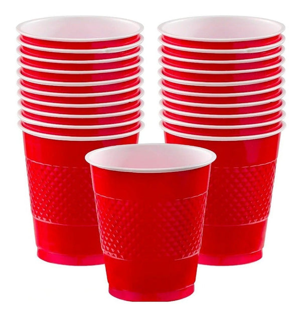 Vaso Amscan Plastico 12 oz Rojo pte. c/20 pz.