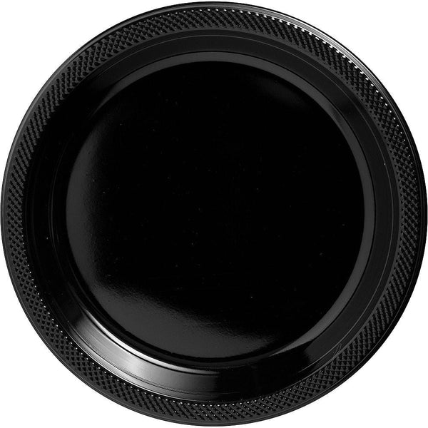 Plato Amscan Plastico 10.25 Negro pte. c/20 pz.