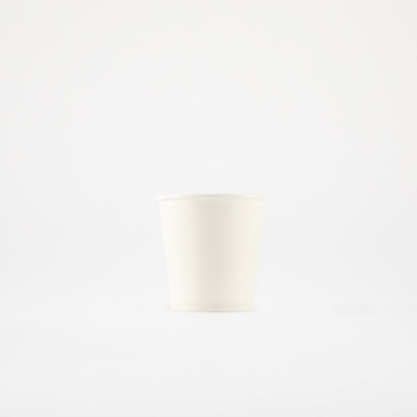 Vaso BIO de cartón blanco, ligeramente encerado, ideal para bebidas calientes 8 oz. Paquete con 50 piezas 