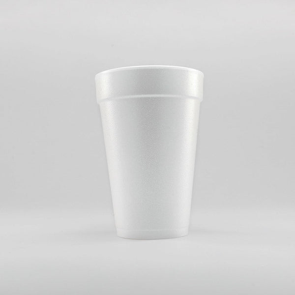 Vaso térmico (hielo seco) blanco 16oz sugerido para servir casi medio litro de juego de frutas.